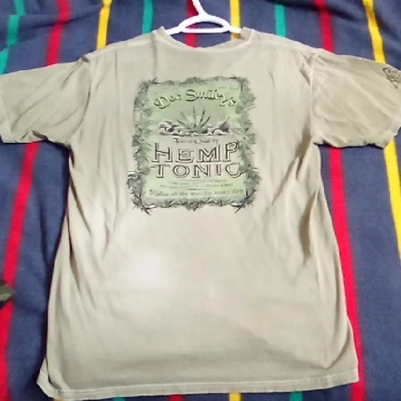 Crazy Shirts Presents Hemp Tonic Graphic T-Shirt - Tan Green - Picture 1 of 8